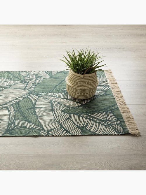 Tapis en coton à franges motifs graphiques wild - Kiabi