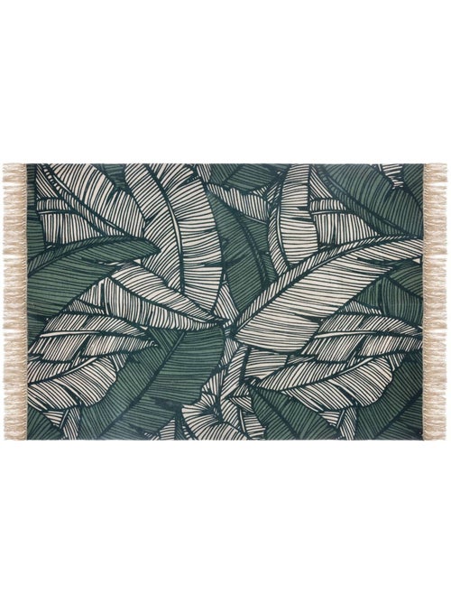 Tapis en coton à franges motifs graphiques wild - Kiabi