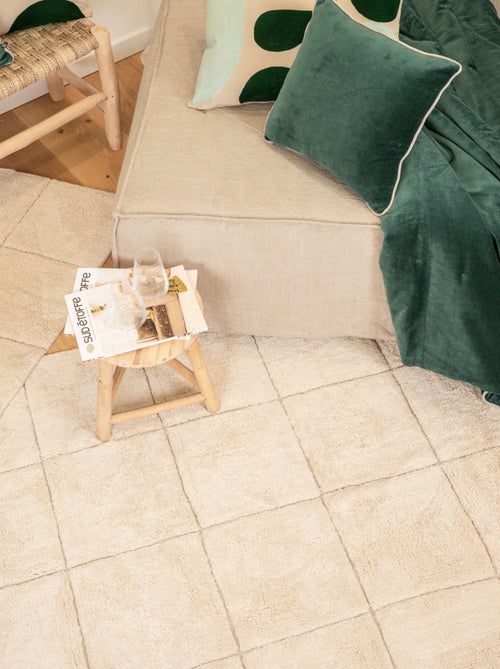 Tapis en coton à motifs carreaux - Kiabi