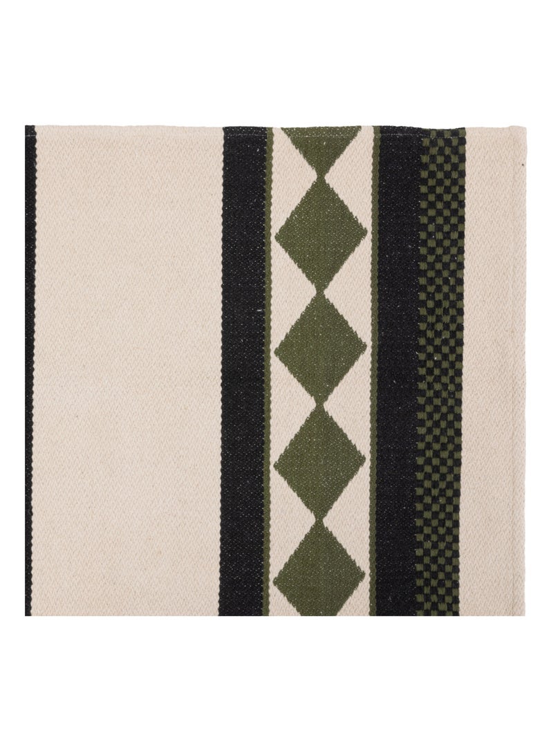 Tapis en coton à motifs géométriques Beige - Kiabi