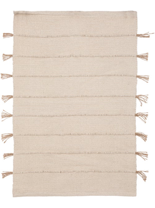 Tapis en coton avec pompon en jute BOX - Kiabi