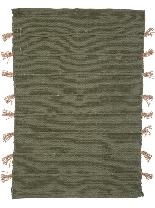 Tapis en coton avec pompon en jute BOX - Kiabi