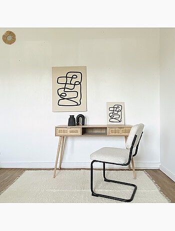 Tapis en coton tissé main avec franges