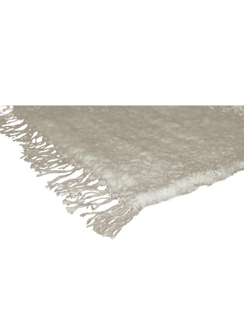 Tapis en coton tissé main avec franges - Kiabi