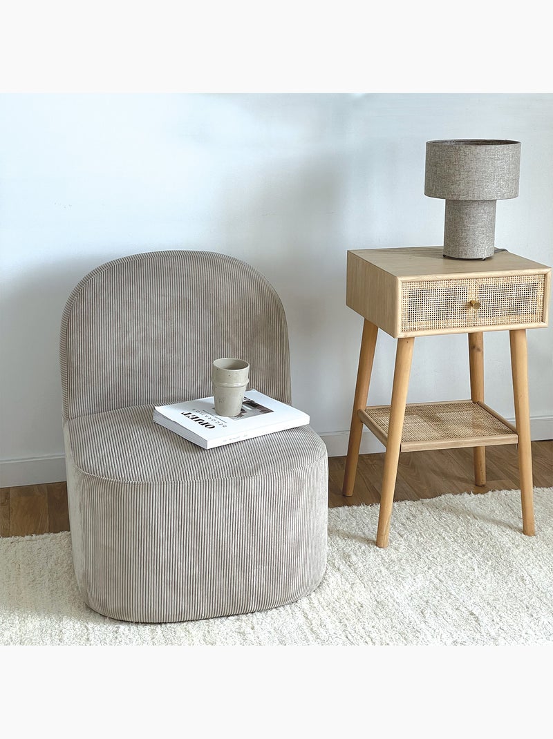 Tapis en coton tissé main avec franges Ecru - Kiabi