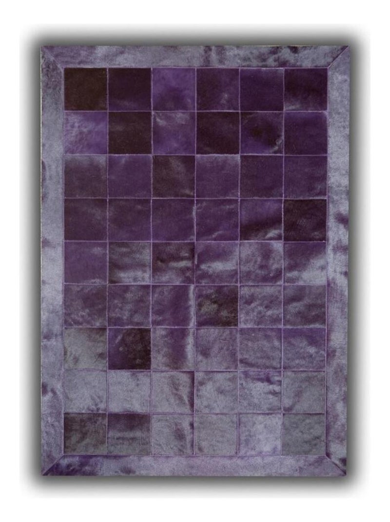 Tapis en cuir naturel patchwork Burgos Violet - Kiabi