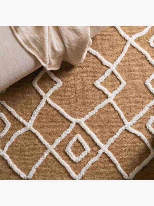 Tapis en jute à motifs géométriques 120x170cm - Kiabi