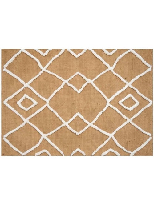 Tapis en jute à motifs géométriques 120x170cm - Kiabi