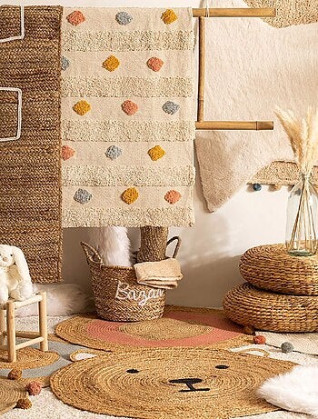 Tapis en jute à tête d'ourson