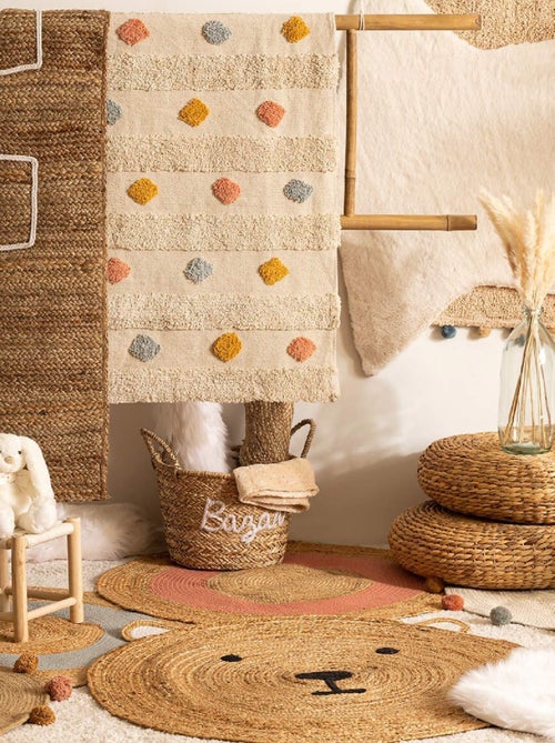 Tapis en jute à tête d'ourson - Kiabi