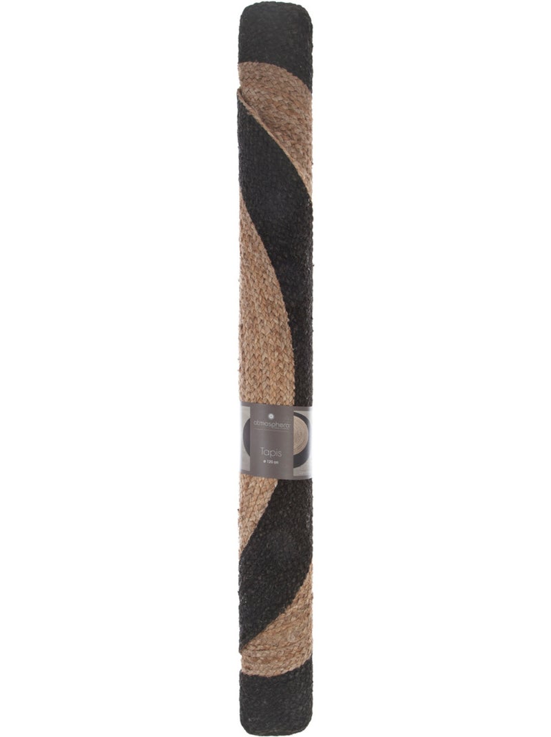 Tapis en jute bord noir noir D120cm Marron - Kiabi