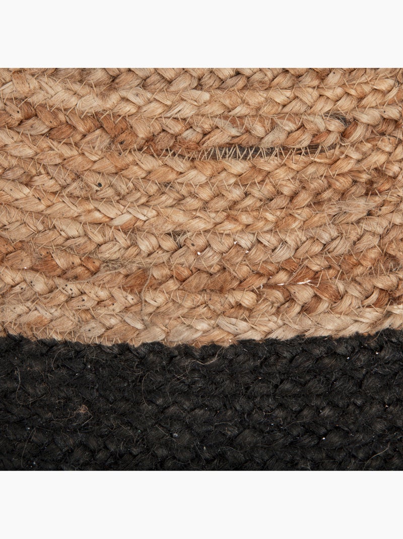 Tapis en jute bord noir noir D120cm Marron - Kiabi