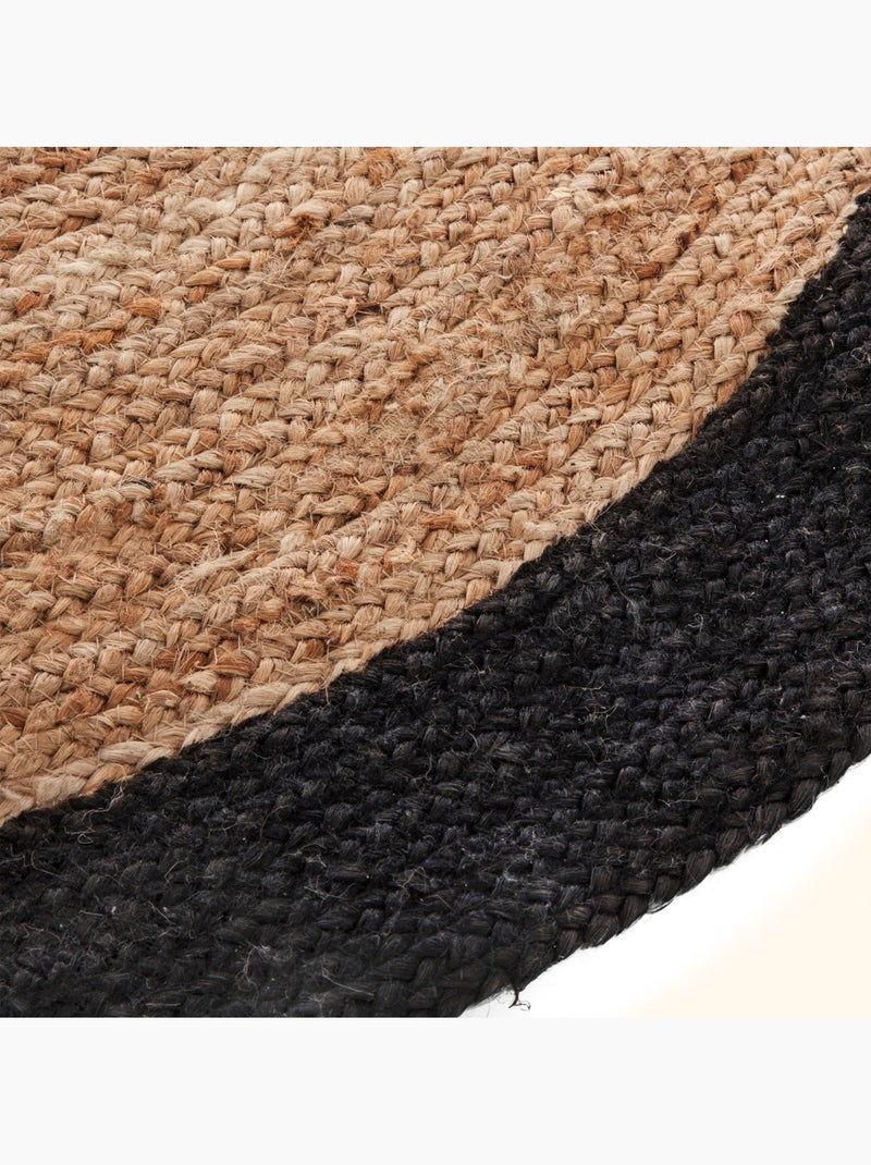 Tapis en jute bord noir noir D120cm Marron - Kiabi