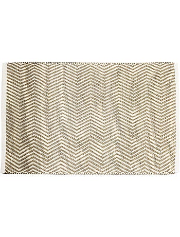 Tapis en jute chevron clair à franges rectangulaire 60 x 90 cm – Future Home