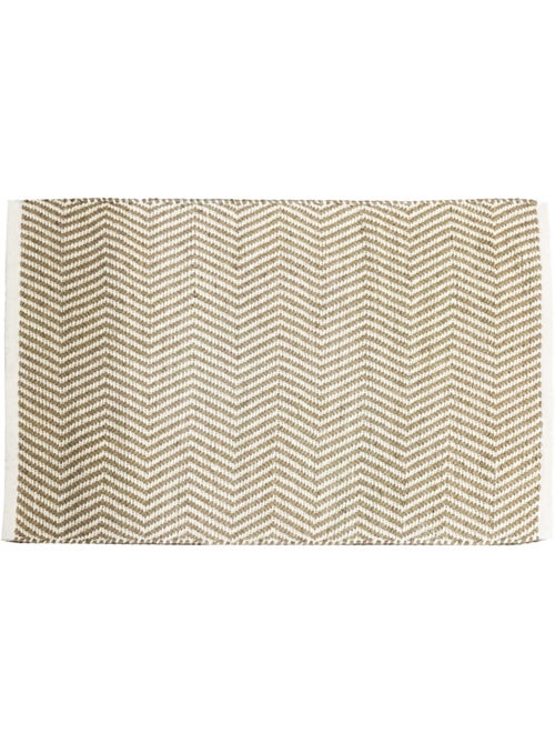 Tapis en jute chevron clair à franges rectangulaire 60 x 90 cm – Future Home - Kiabi Tapis en jute chevron clair à franges rectangulaire 60 x 90 cm – Future Home - Kiabi