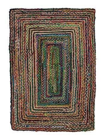 Tapis en jute et tissu recyclé MULTICO 'Deko&co'