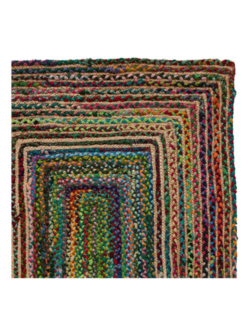 Tapis en jute et tissu recyclé MULTICO 'Deko&co' - Kiabi
