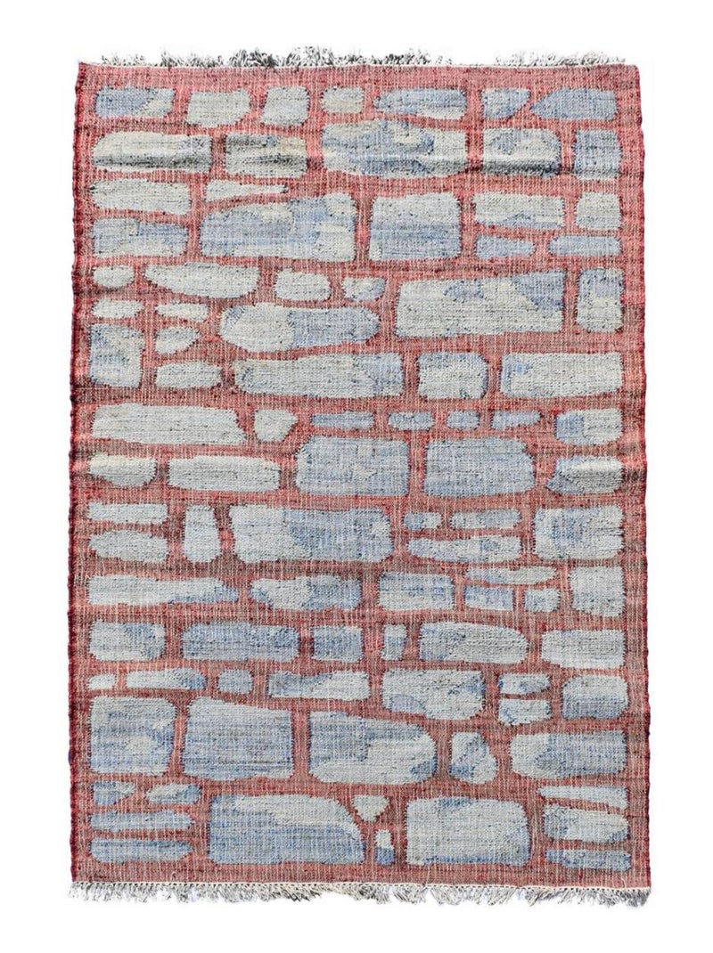 Tapis en jute fait à la main motif géométrique JUTAP Gris - Kiabi