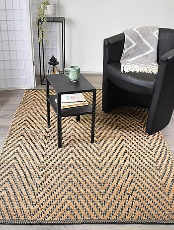 Tapis en jute fait à la main motif simple JUVRON