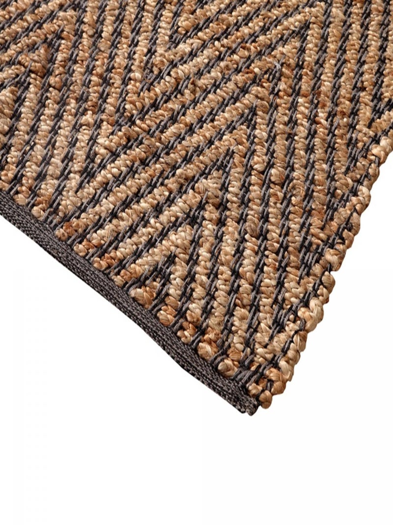 Tapis en jute fait à la main motif simple JUVRON Ecru - Kiabi