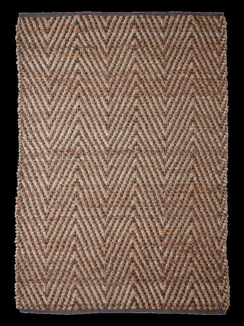 Tapis en jute fait à la main motif simple JUVRON - Kiabi