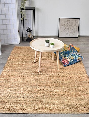 Tapis en jute fait à la main motif uni NATURE 1