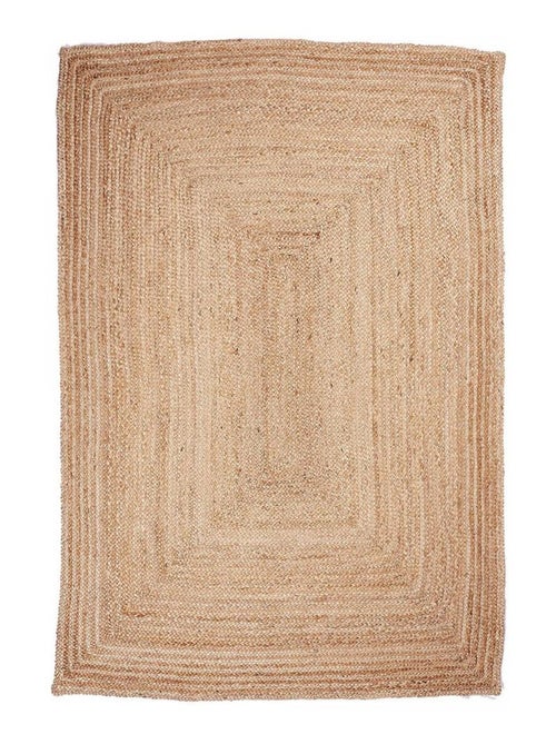 Tapis en jute fait à la main motif uni NATURE - Kiabi