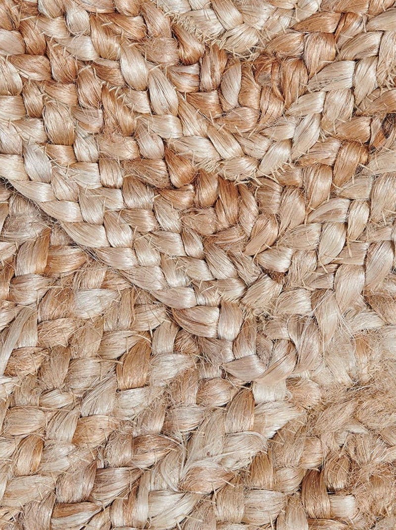 Tapis en jute fait à la main motif uni NATURE Beige - Kiabi