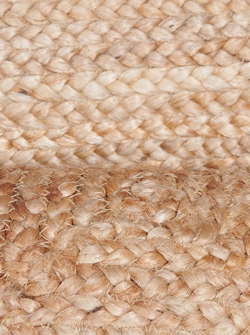 Tapis en jute fait à la main motif uni NATURE - Kiabi