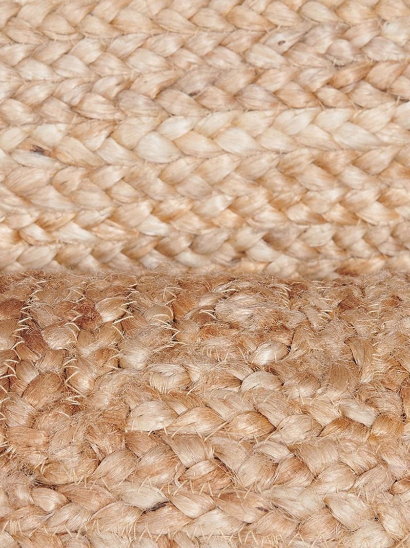 Tapis en jute fait à la main motif uni NATURE Beige - Kiabi