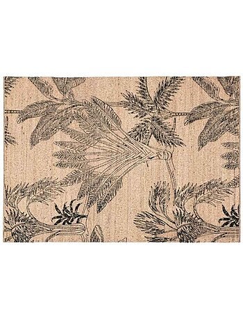 Tapis en jute imprimé jungle 120x170cm