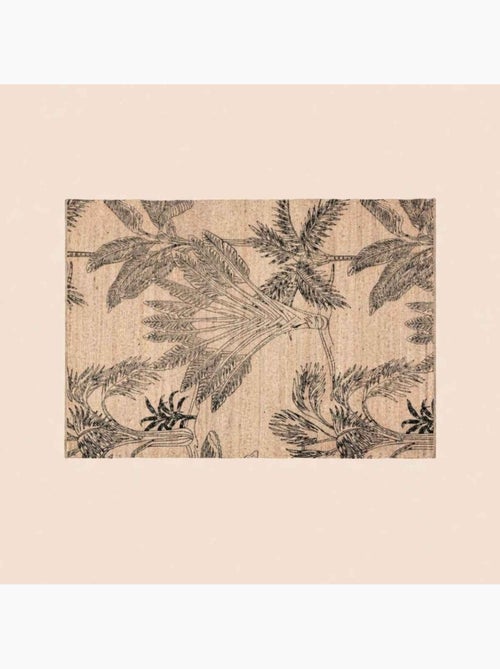 Tapis en jute imprimé jungle 120x170cm - Kiabi