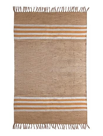 Tapis en jute raye Jaune 'Deko&co'
