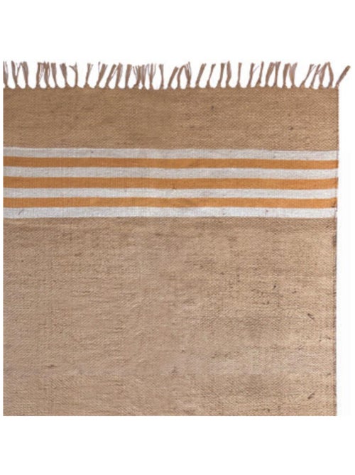 Tapis en jute raye Jaune 'Deko&co' - Kiabi