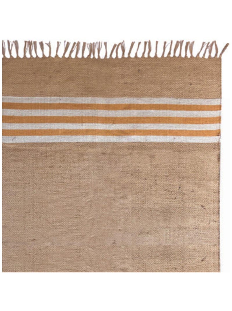 Tapis en jute raye Jaune 'Deko&co' Beige - Kiabi