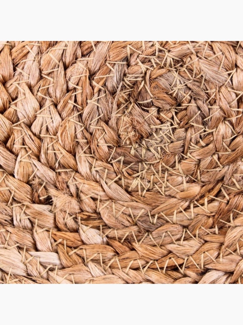 Tapis en jute rond forme fleur 100cm Beige - Kiabi