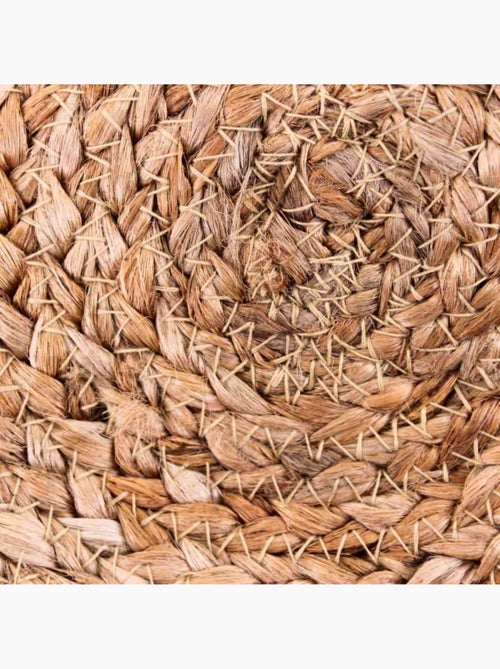 Tapis en jute rond forme fleur 80cm - Kiabi