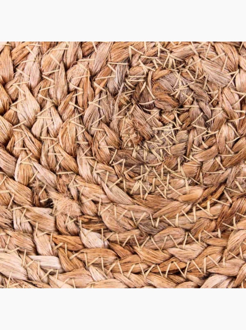 Tapis en jute rond forme fleur 80cm Beige - Kiabi