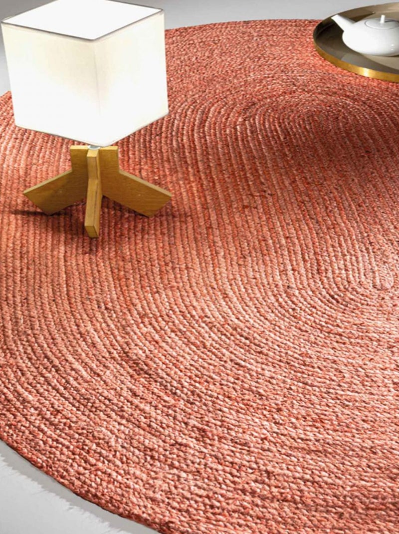 Tapis en jute tissé motif uni NATIVE Rose - Kiabi