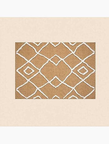 Tapis en jute tufté motifs géométriques 120x170cm