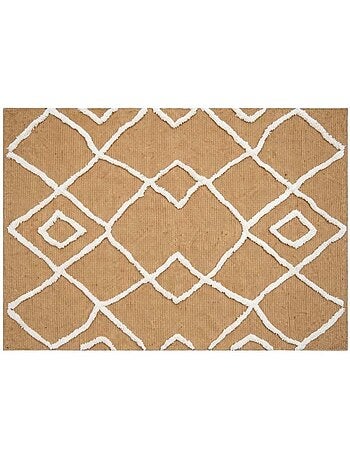 Tapis en jute tufté motifs géométriques 120x170cm