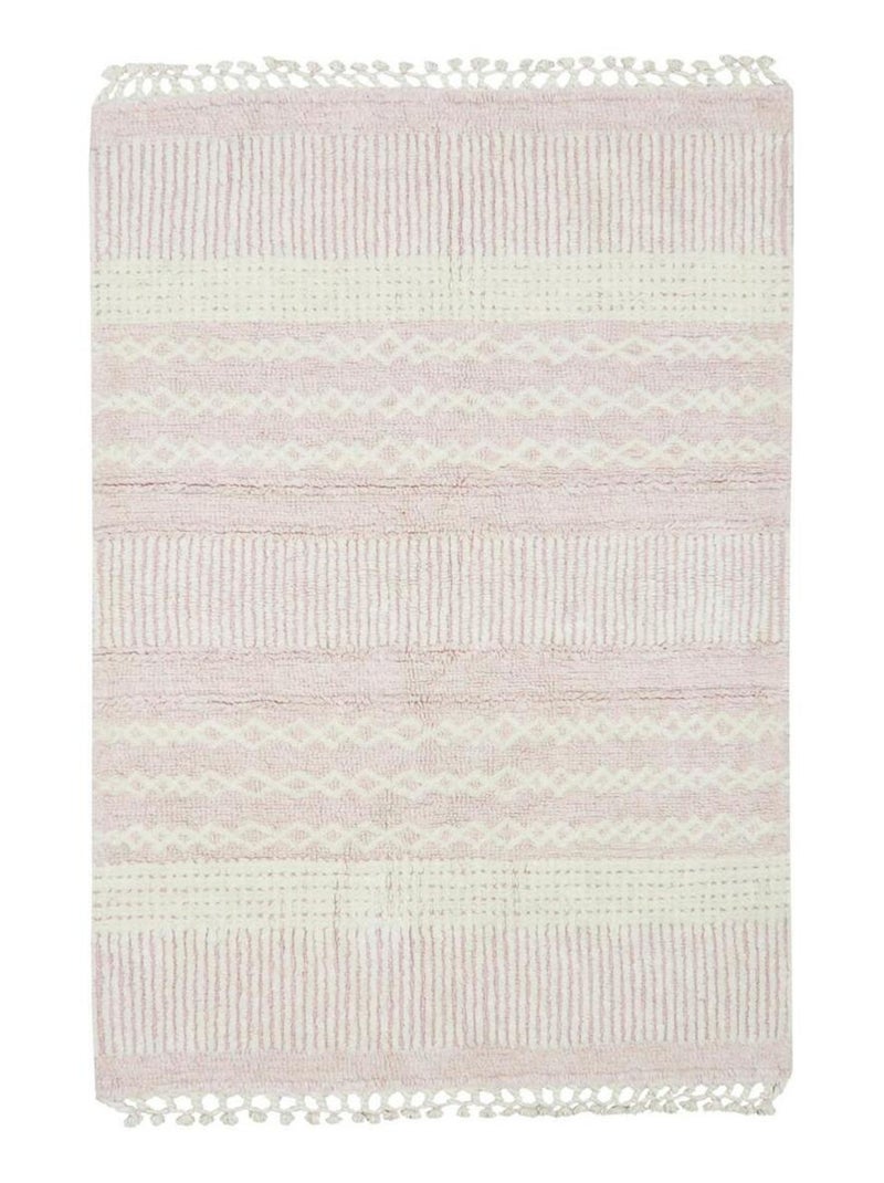 Tapis en laine enfant Ari Noir Rose - Kiabi