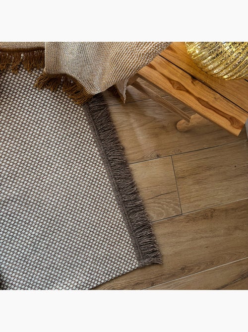 Tapis en laine et coton à motif géométrique - Kiabi Tapis en laine et coton à motif géométrique - Kiabi
