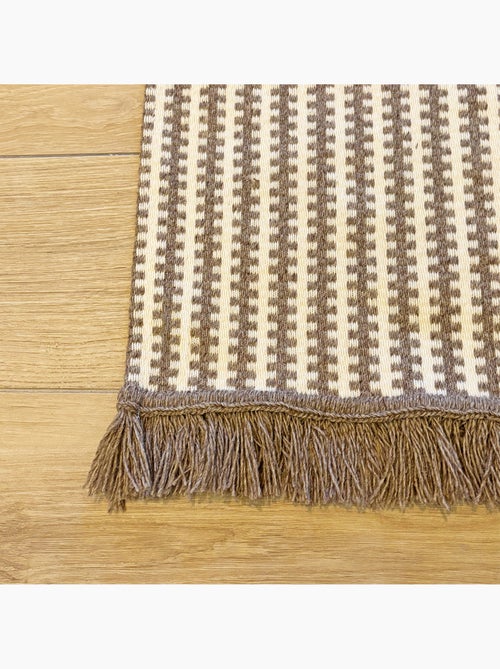 Tapis en laine et coton à motif rayé graphique - Kiabi Tapis en laine et coton à motif rayé graphique - Kiabi