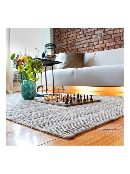 Tapis en laine plat moderne rectangle Knit - Kiabi