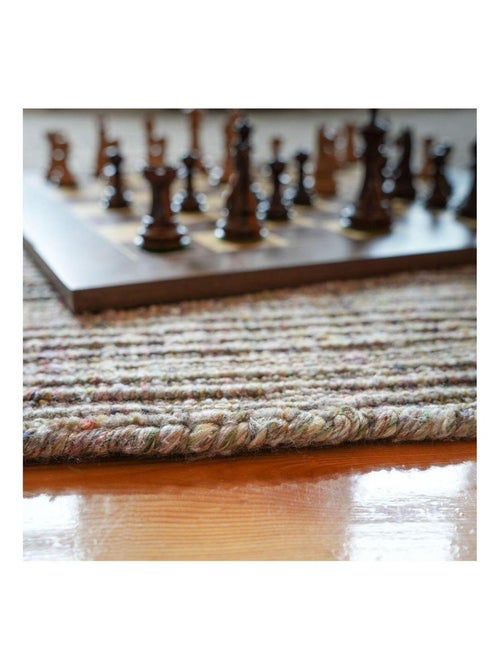 Tapis en laine plat moderne rectangle Knit - Kiabi