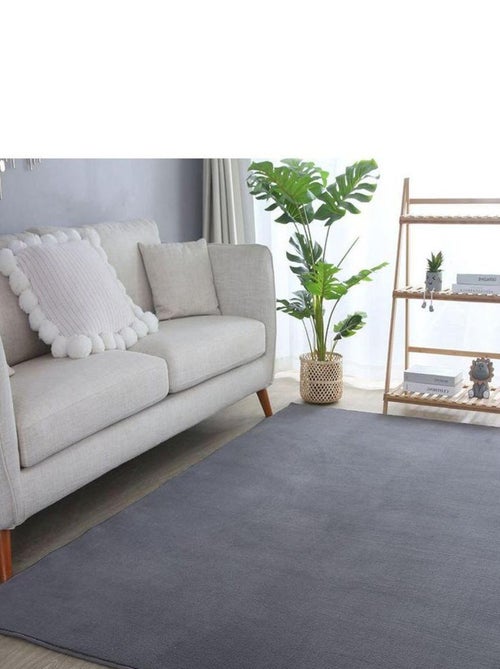 Tapis en microfibre doux uni antidérapant Lars - Kiabi