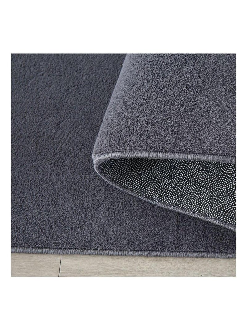 Tapis en microfibre doux uni antidérapant Lars Gris - Kiabi