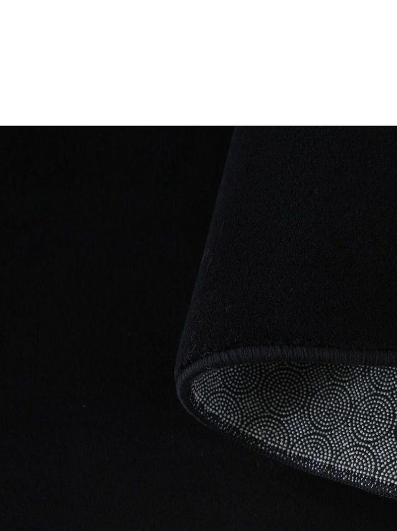 Tapis en microfibre doux uni antidérapant Lars Noir - Kiabi