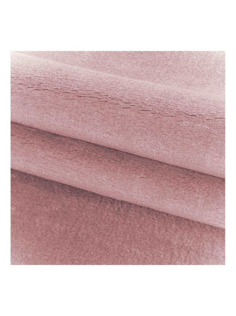 Tapis en microfibre doux uni antidérapant Lars Noir Rose - Kiabi